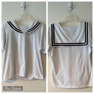 Sailor Collar Short Sleeve Shirt